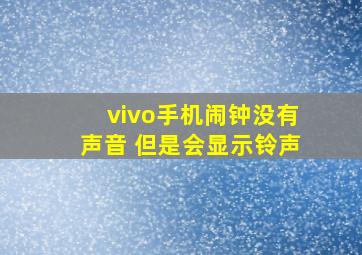 vivo手机闹钟没有声音 但是会显示铃声